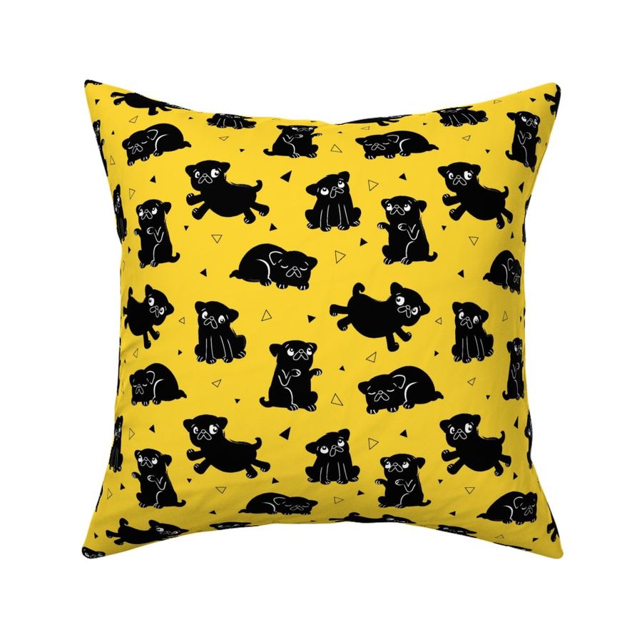 Pug Party Yellow (medium)