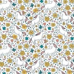 Floral Pattern With Unicorns