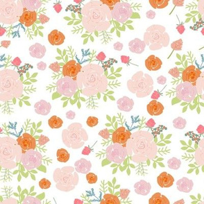 Pink and orange rose corsage pattern
