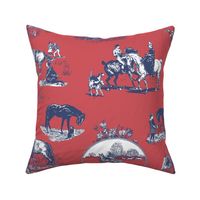 Black Beauty Horse in Red and Navy