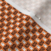 (micro scale)  Boo - Ghost - Halloween fabric - orange - C20BS
