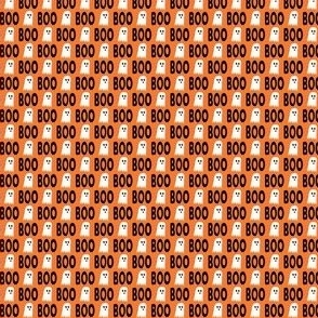 (micro scale)  Boo - Ghost - Halloween fabric - orange - C20BS
