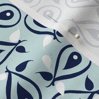 Ditsy Sweet Drops | Navy + Soft Blue Green + White