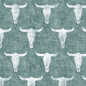 desert skulls - boho - southwest cow skull - dusty blue - LAD20