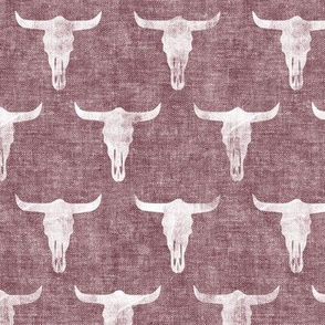 desert skulls - boho - southwest cow skull - mauve - LAD20