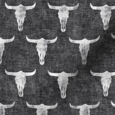 desert skulls - boho - southwest cow skull - dark grey - LAD20