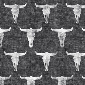desert skulls - boho - southwest cow skull - dark grey - LAD20