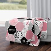 Warrior: Breast Cancer (hexagon cheater quilt wholecloth)