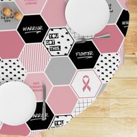 Warrior: Breast Cancer (hexagon cheater quilt wholecloth)