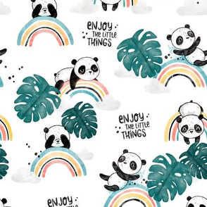 Enjoy Little Things - Panda Monstera White BIG