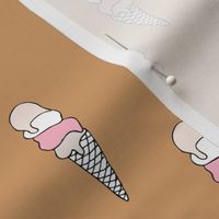 Ice cream cones and summer popsicle candy love sweet kids boho nursery design caramel brown pink girls