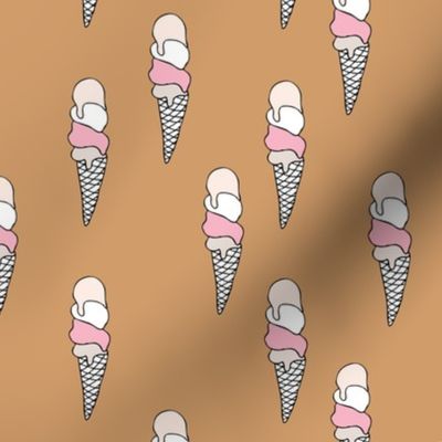 Ice cream cones and summer popsicle candy love sweet kids boho nursery design caramel brown pink girls