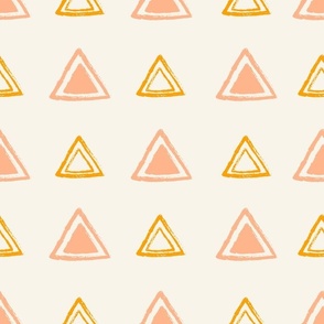 Modern Geometric Boho Triangles - Pastel Pink and Yellow