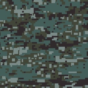digital camo dark green fabric