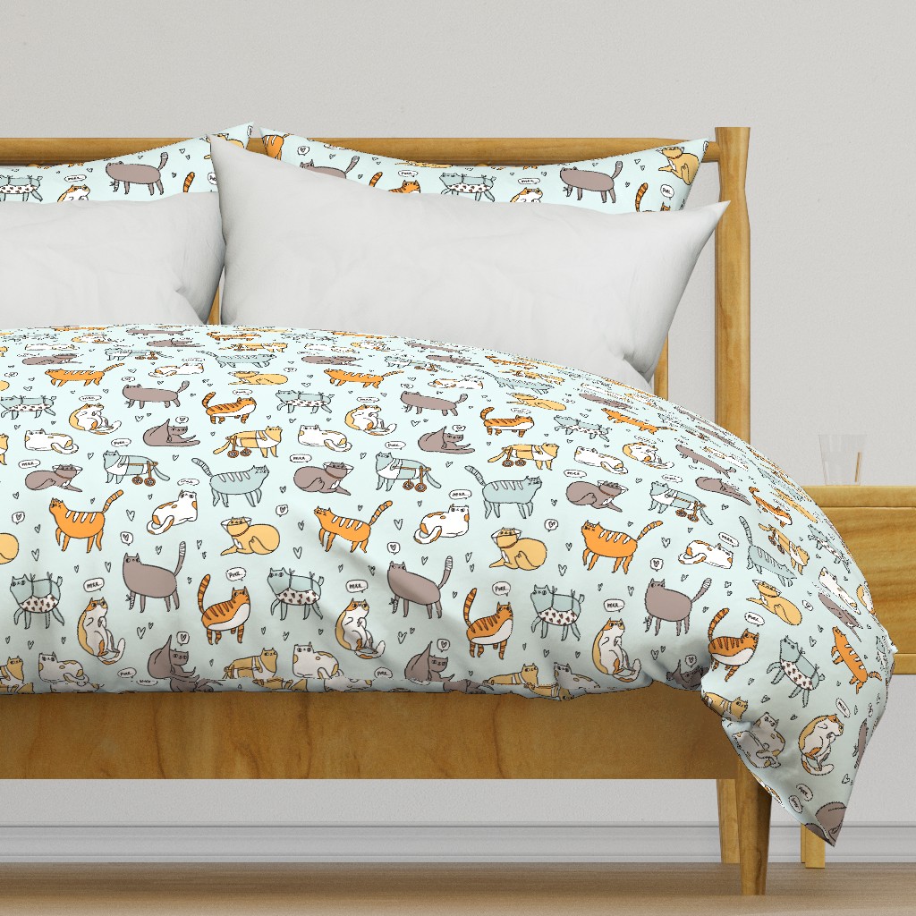 Cute special cats cartoon pattern