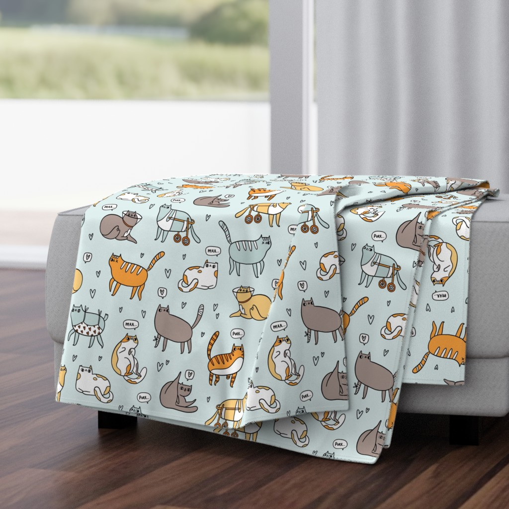 Cute special cats cartoon pattern