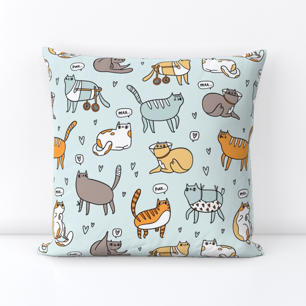 Cute special cats cartoon pattern