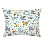 Cute special cats cartoon pattern