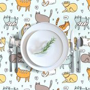 Cute special cats cartoon pattern