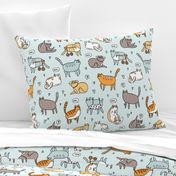 Cute special cats cartoon pattern