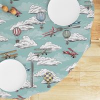 Joie de Flight - Airplane and Air Balloon Toile