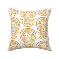 Sugar Skulls - Orange on White - Jumbo