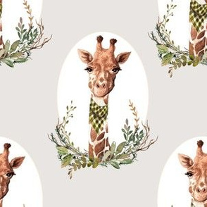 6" Giraffe with Scarf with Light Tan Back