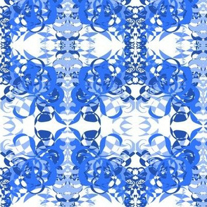 Sapphire Lattice on White - Medium Scale