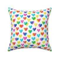 Love is Love Rainbow Pride Screen Print Hearts