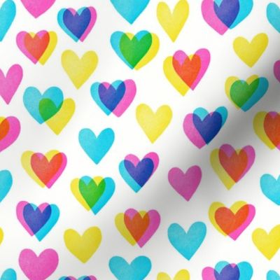 Love is Love Rainbow Pride Screen Print Hearts