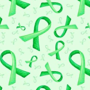 Painted green ribbon on green