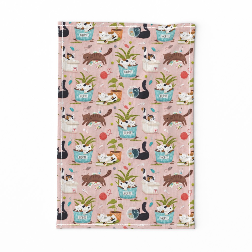 Home for cats - cute cats cat fabric