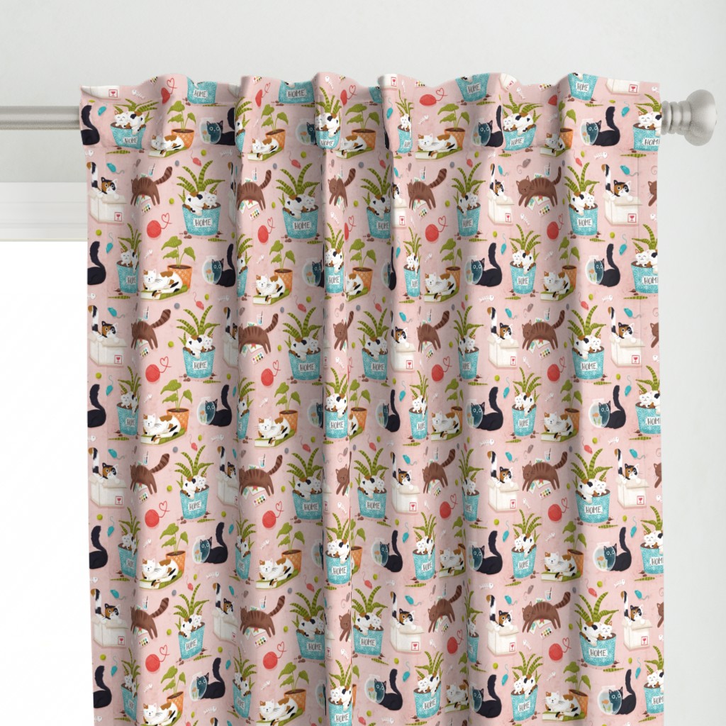 Home for cats - cute cats cat fabric