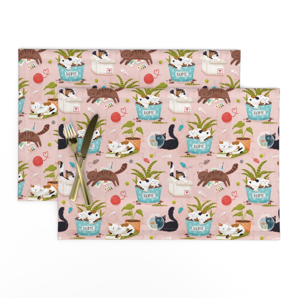 Home for cats - cute cats cat fabric