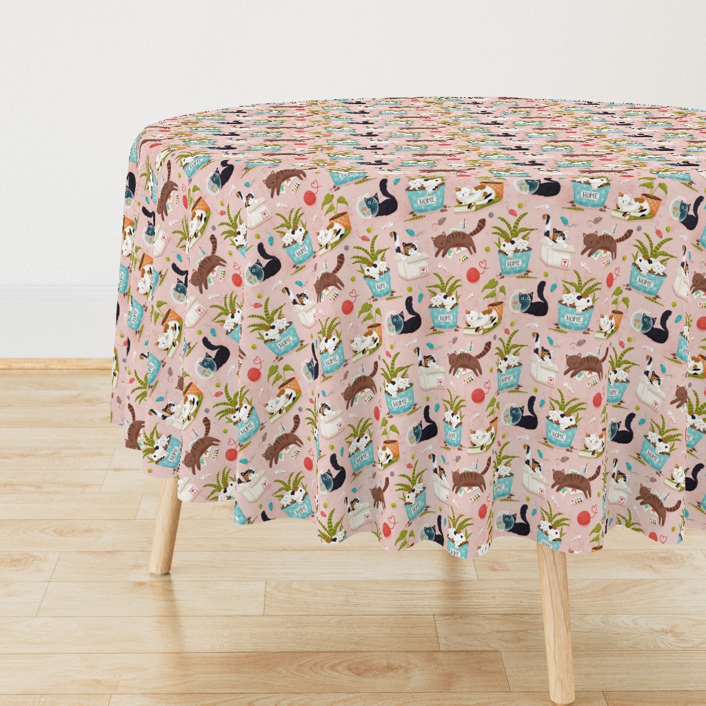 Home for cats - cute cats cat fabric