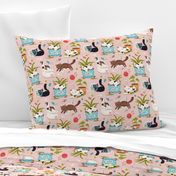 Home for cats - cute cats cat fabric