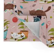 Home for cats - cute cats cat fabric