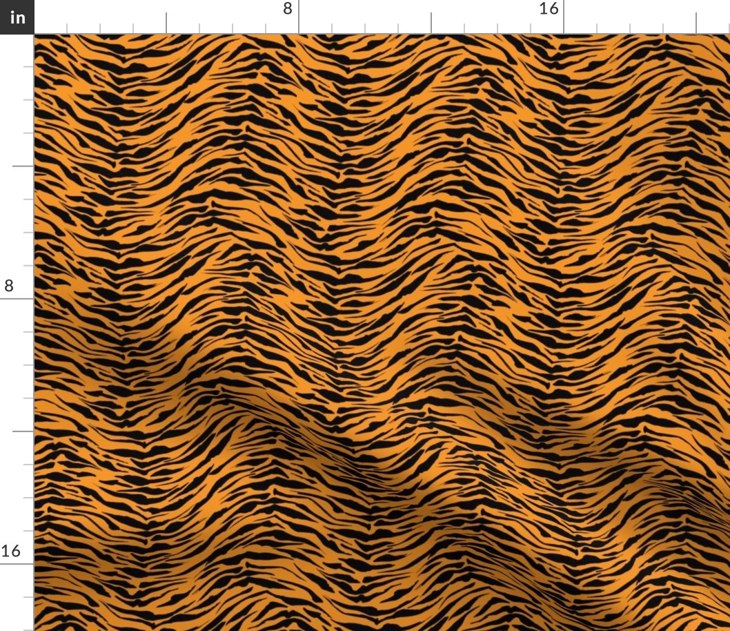 Orange Safari Tiger Stripes Modern Bright Print Animal Skin