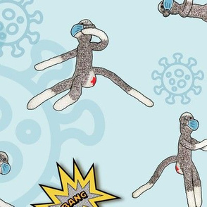 Sock Monkey Super Hero - Kung Fu Fighting - Masks - Blue Virus ©