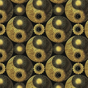 moon and sung (black and gold)