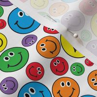 6" Rainbow Smiley Faces Pattern White