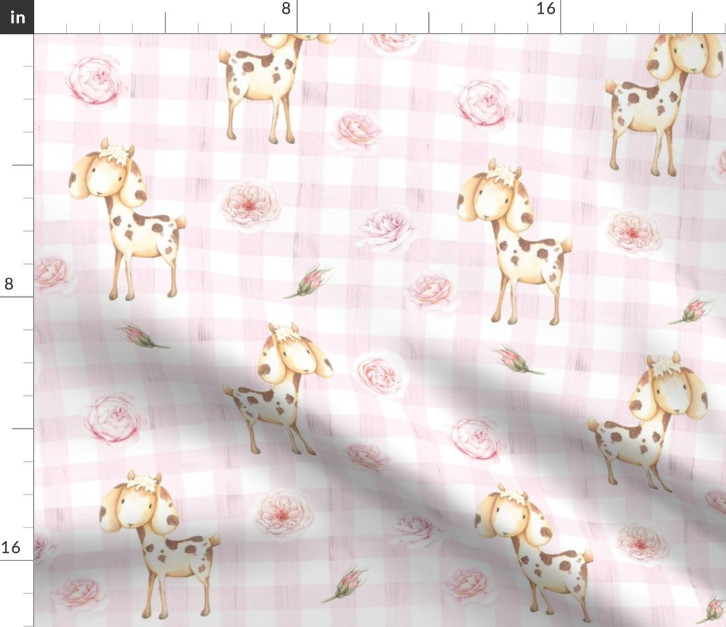 goat gingham pink