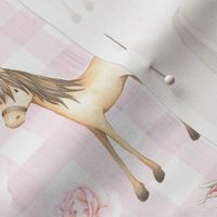 horse gingham pink