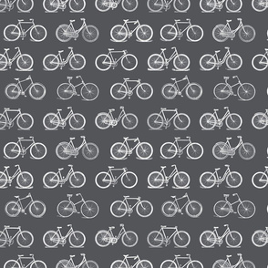 Retro Antique Bicycles in White with Chacoal Gray Background