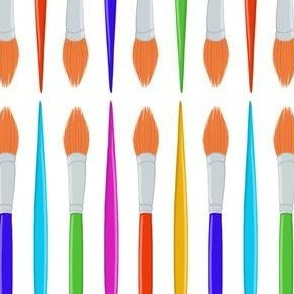 Paintbrushes (vertical on white)