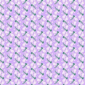 Cute Dragonflies on Purple - Small