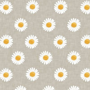 daisies - happy day daisy flowers - greige - LAD20