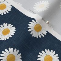 daisies - happy day daisy flowers - dark blue - LAD20