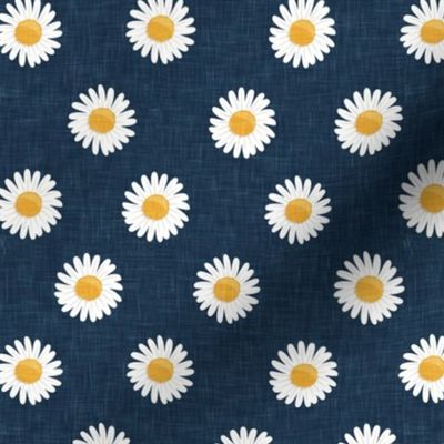 daisies - happy day daisy flowers - dark blue - LAD20
