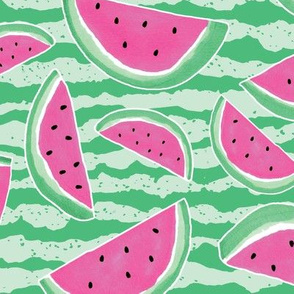 Watercolored Watermelons, large